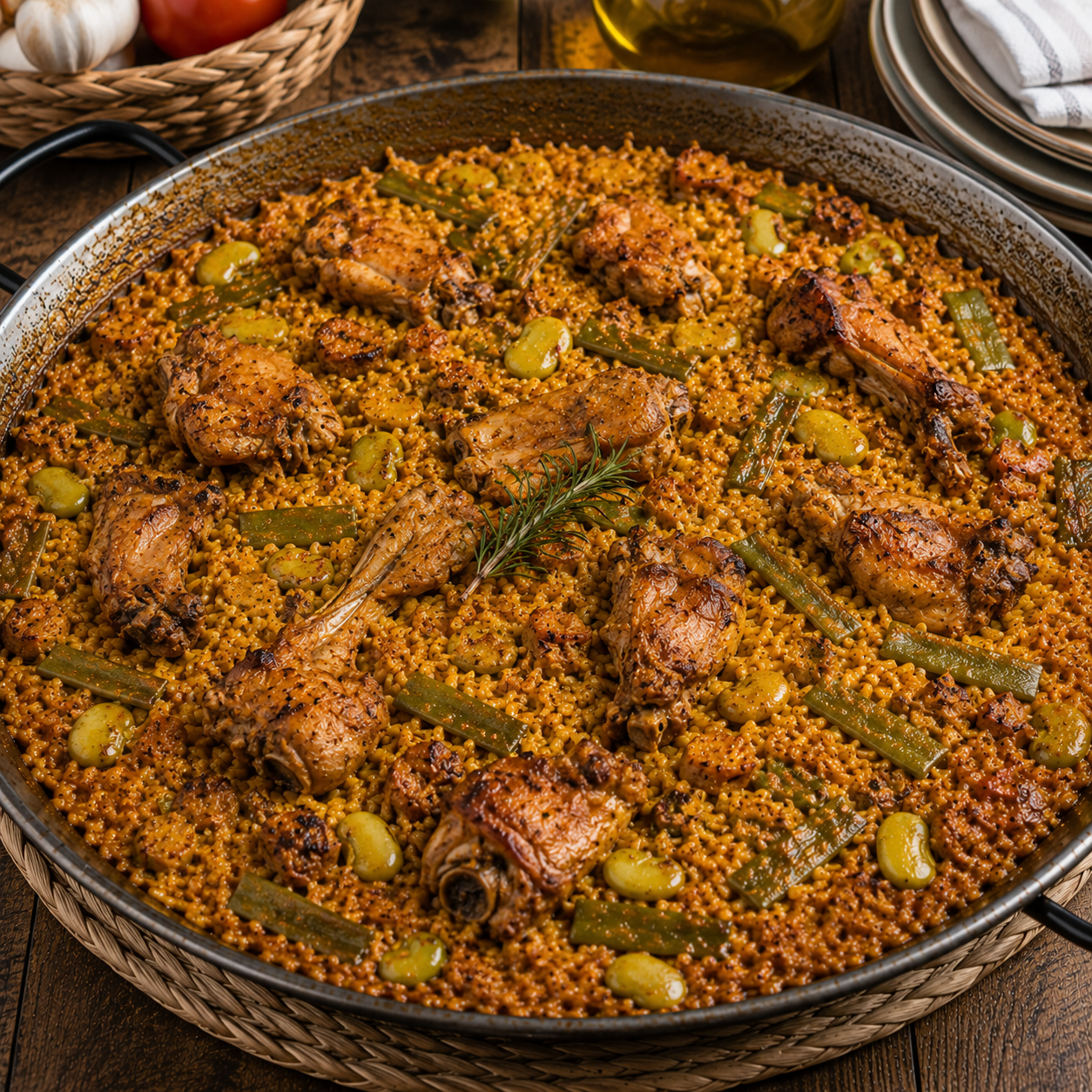 Paella de conejo